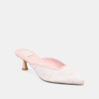 Cleo X Byrdie Golf Pink Floral Satin Wide Heels Dolce Vita