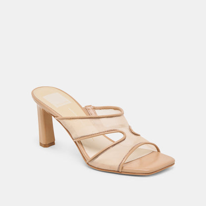 Gitel Wide Light Tan Mesh Heels Dolce Vita