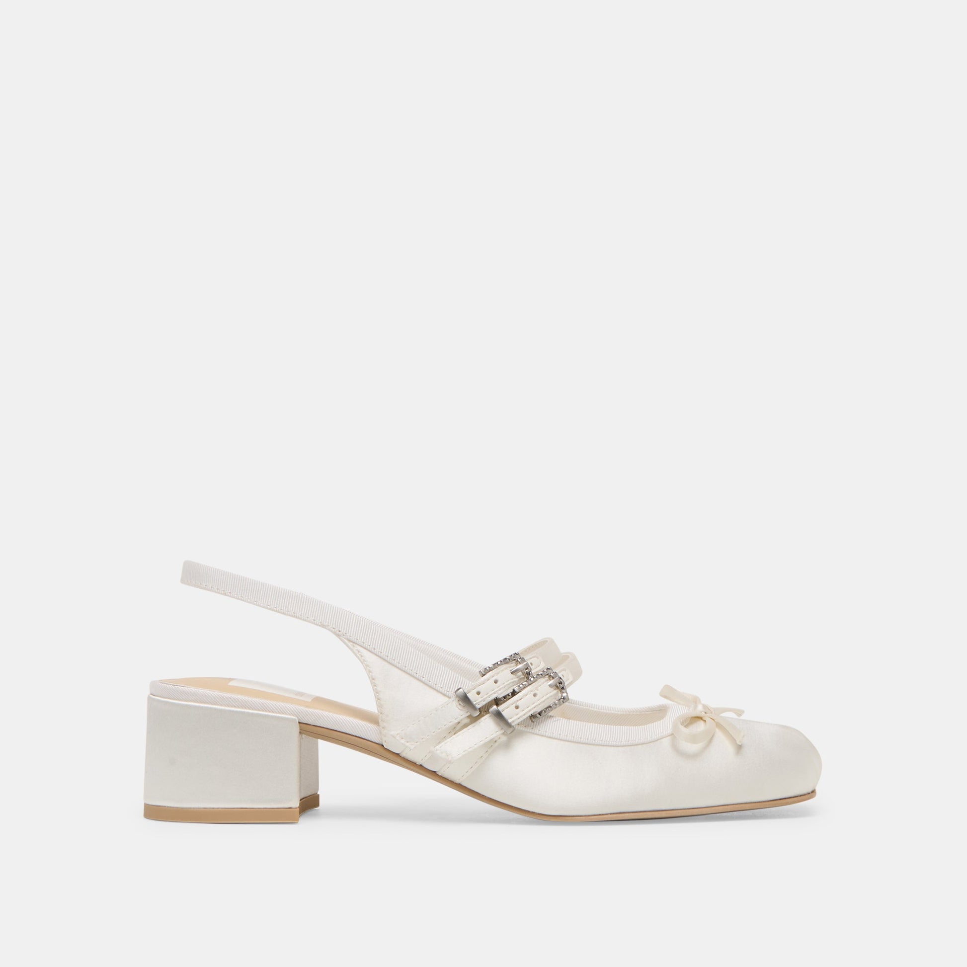 Loris True White Satin Heels Dolce Vita