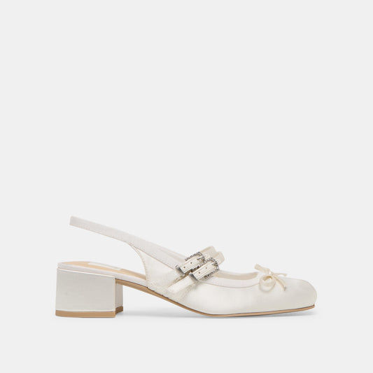 Loris True White Satin Heels Dolce Vita