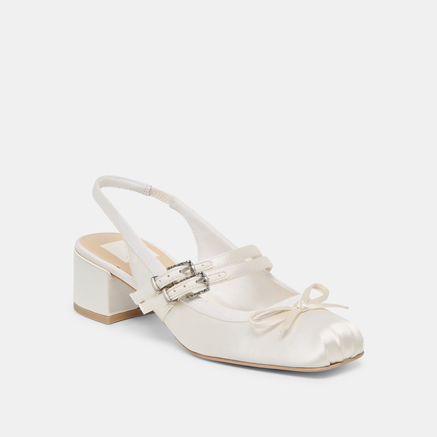 Loris True White Satin Heels Dolce Vita
