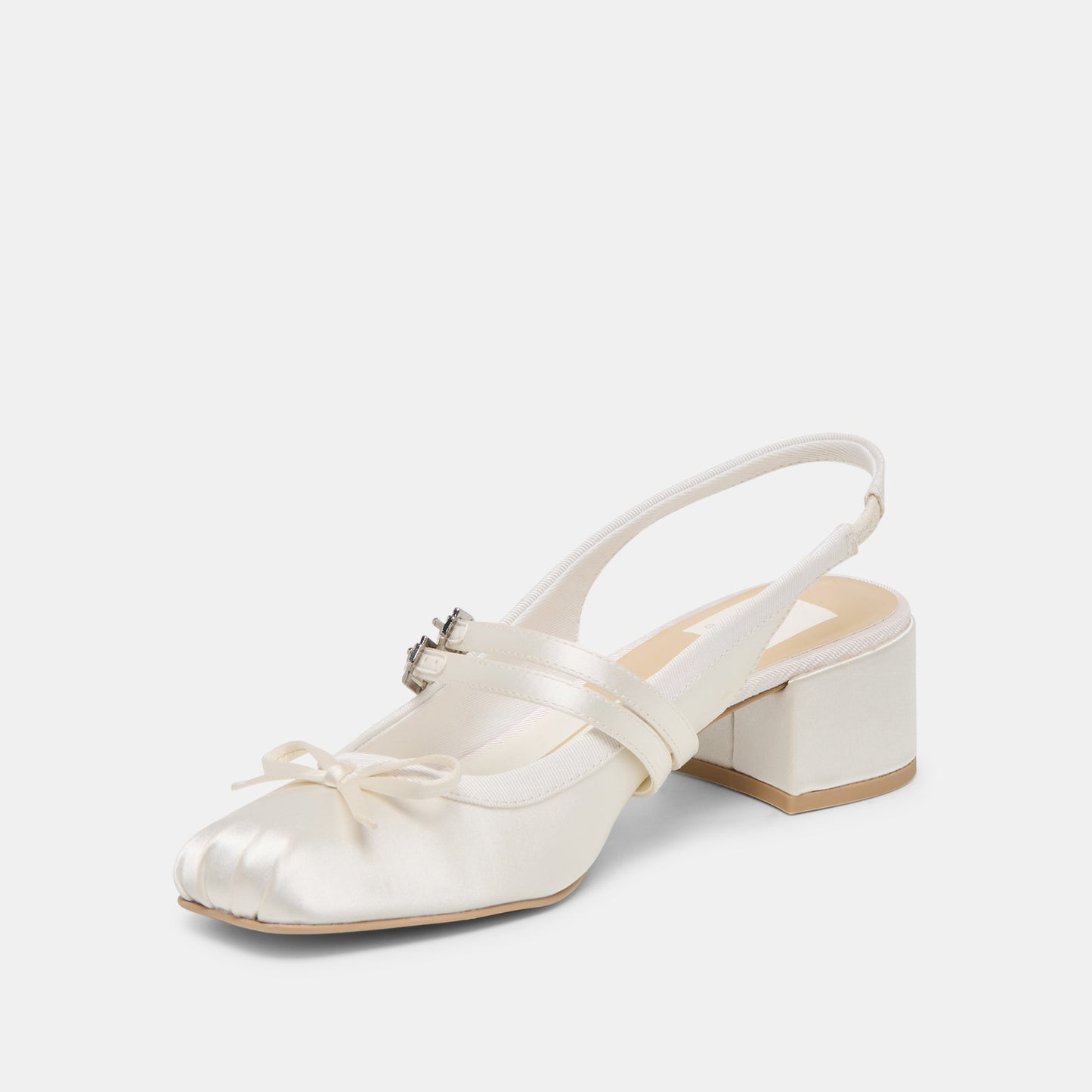Loris True White Satin Heels Dolce Vita