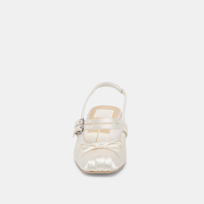 Loris True White Satin Heels Dolce Vita