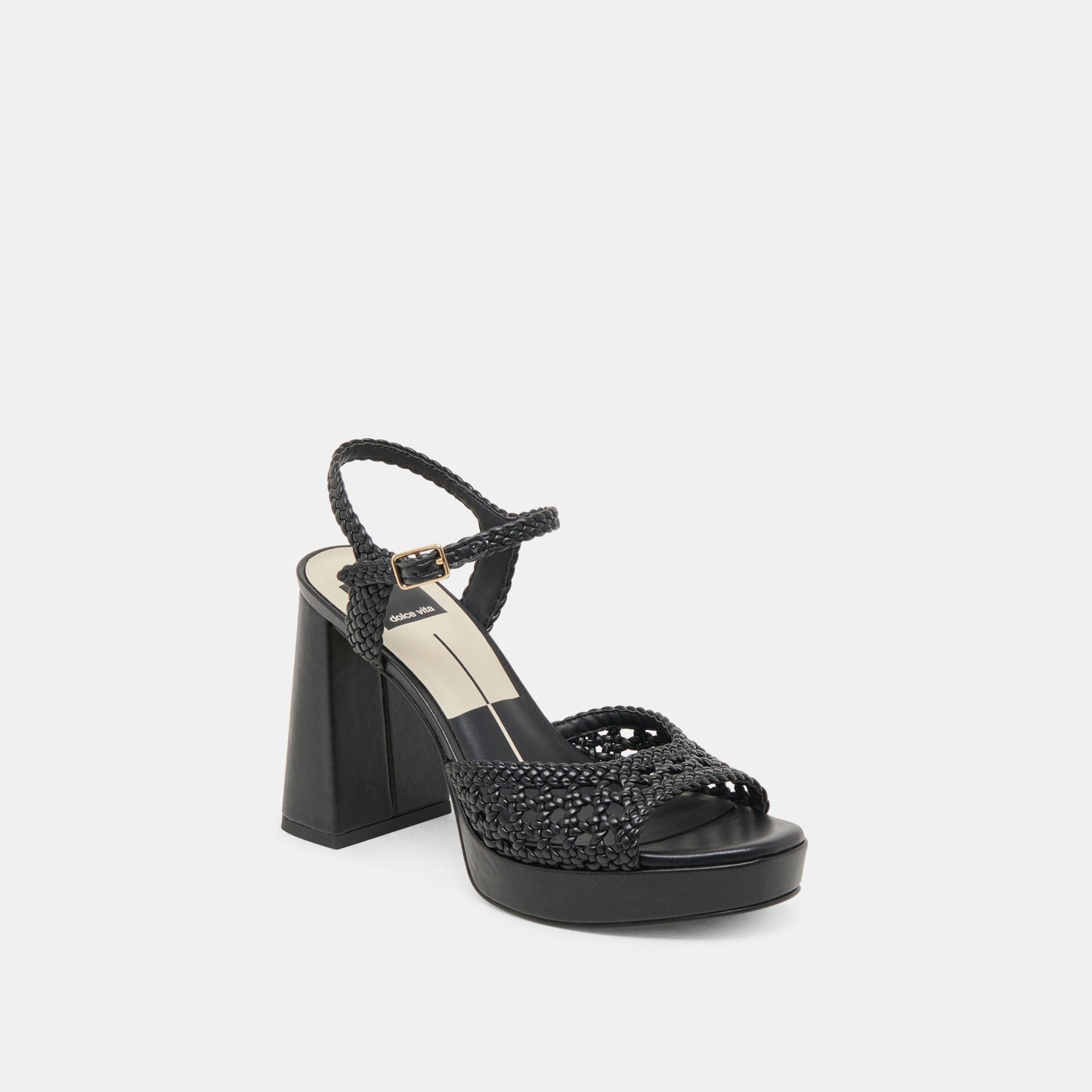 PEYTEN WIDE HEELS BLACK WOVEN STELLA Dolce Vita