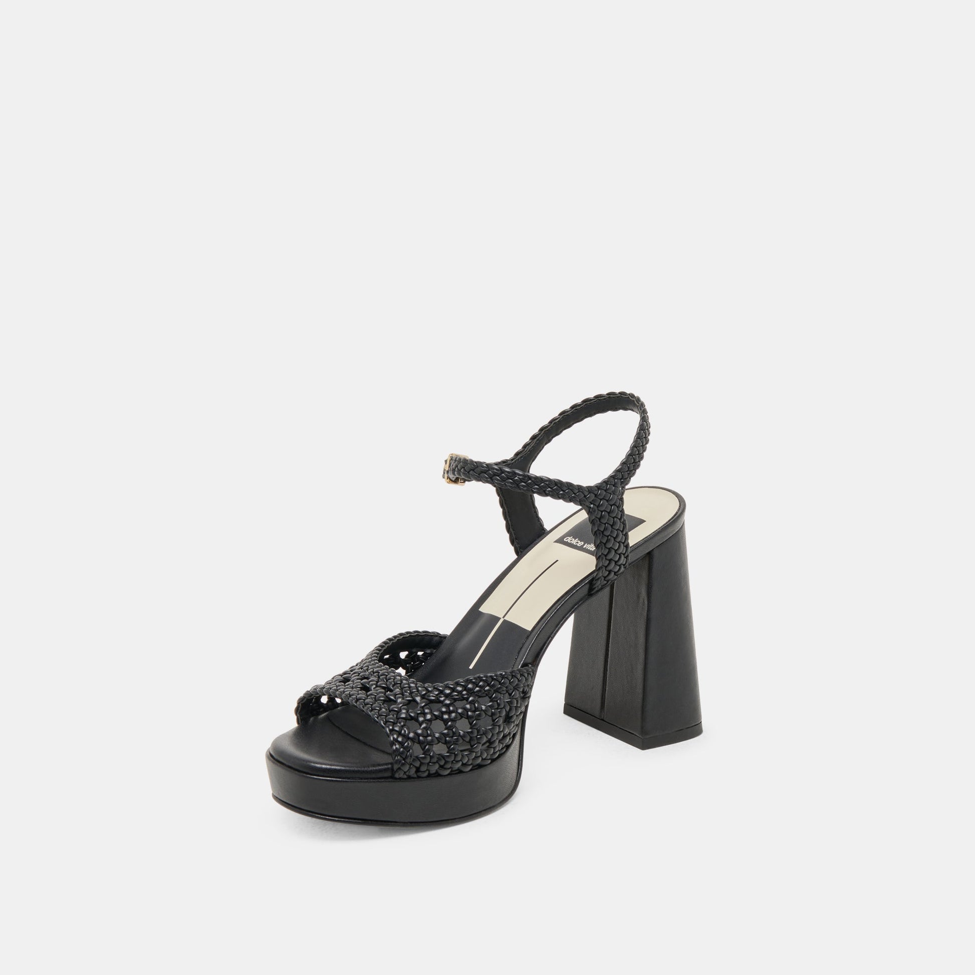 PEYTEN WIDE HEELS BLACK WOVEN STELLA Dolce Vita