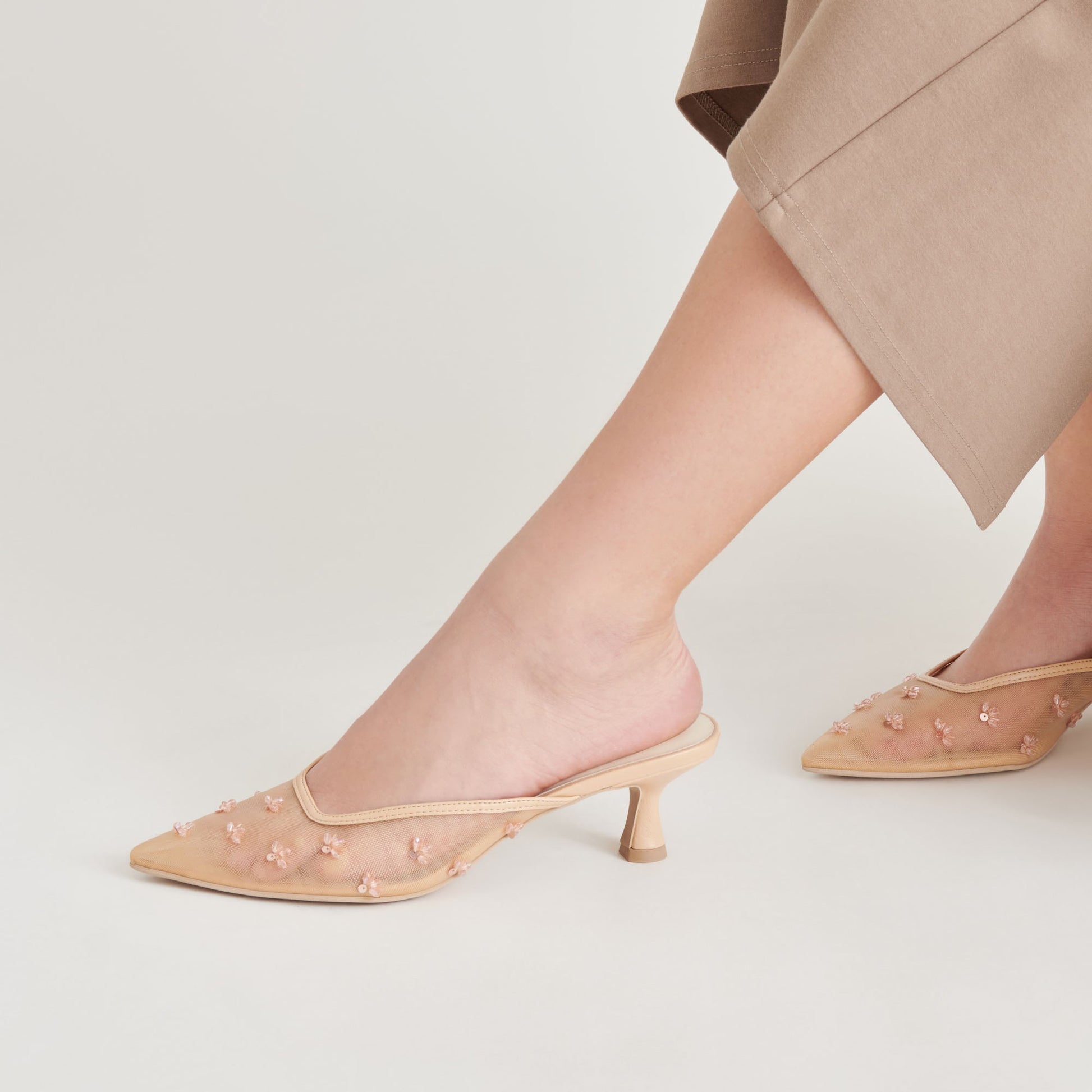 Clara French Vanilla Mesh Heels Dolce Vita