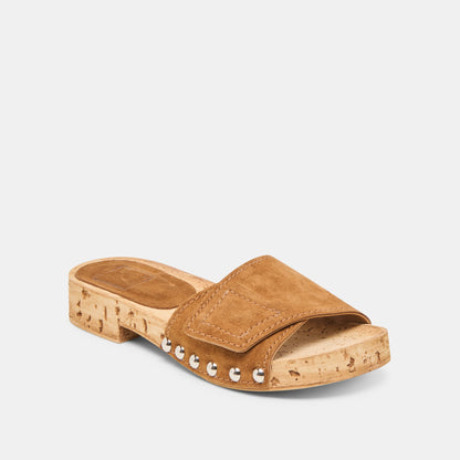 Sandy Chestnut Suede Sandals Dolce Vita