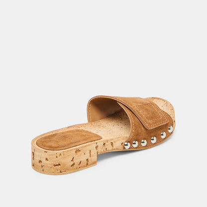 Sandy Chestnut Suede Sandals Dolce Vita