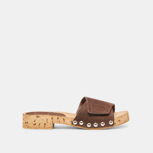 Sandy Dk Brown Suede Sandals Dolce Vita