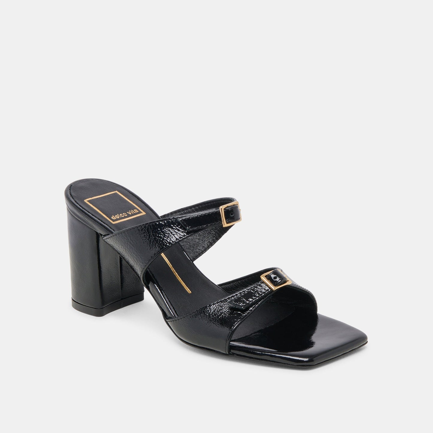 SHANE HEELS MIDNIGHT CRINKLE PATENT Dolce Vita