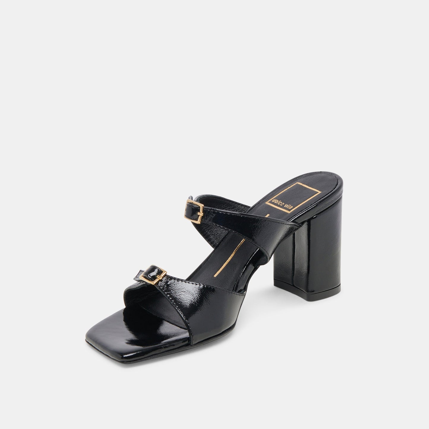 SHANE HEELS MIDNIGHT CRINKLE PATENT Dolce Vita