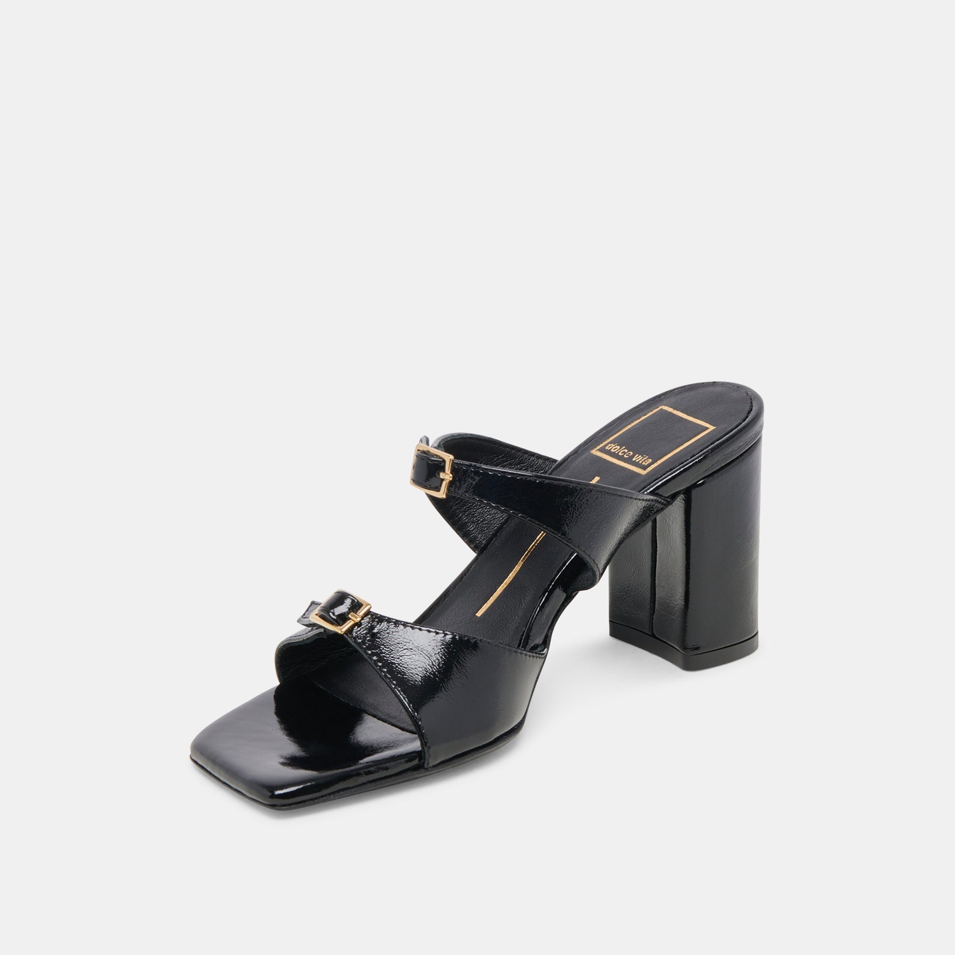 SHANE HEELS MIDNIGHT CRINKLE PATENT Dolce Vita