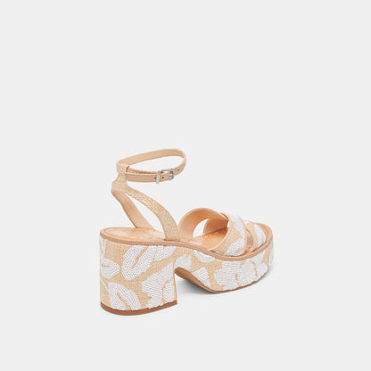 ENIKO HEELS NATURAL MULTI FLORAL SEQUIN Dolce Vita