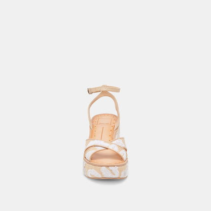 ENIKO HEELS NATURAL MULTI FLORAL SEQUIN Dolce Vita