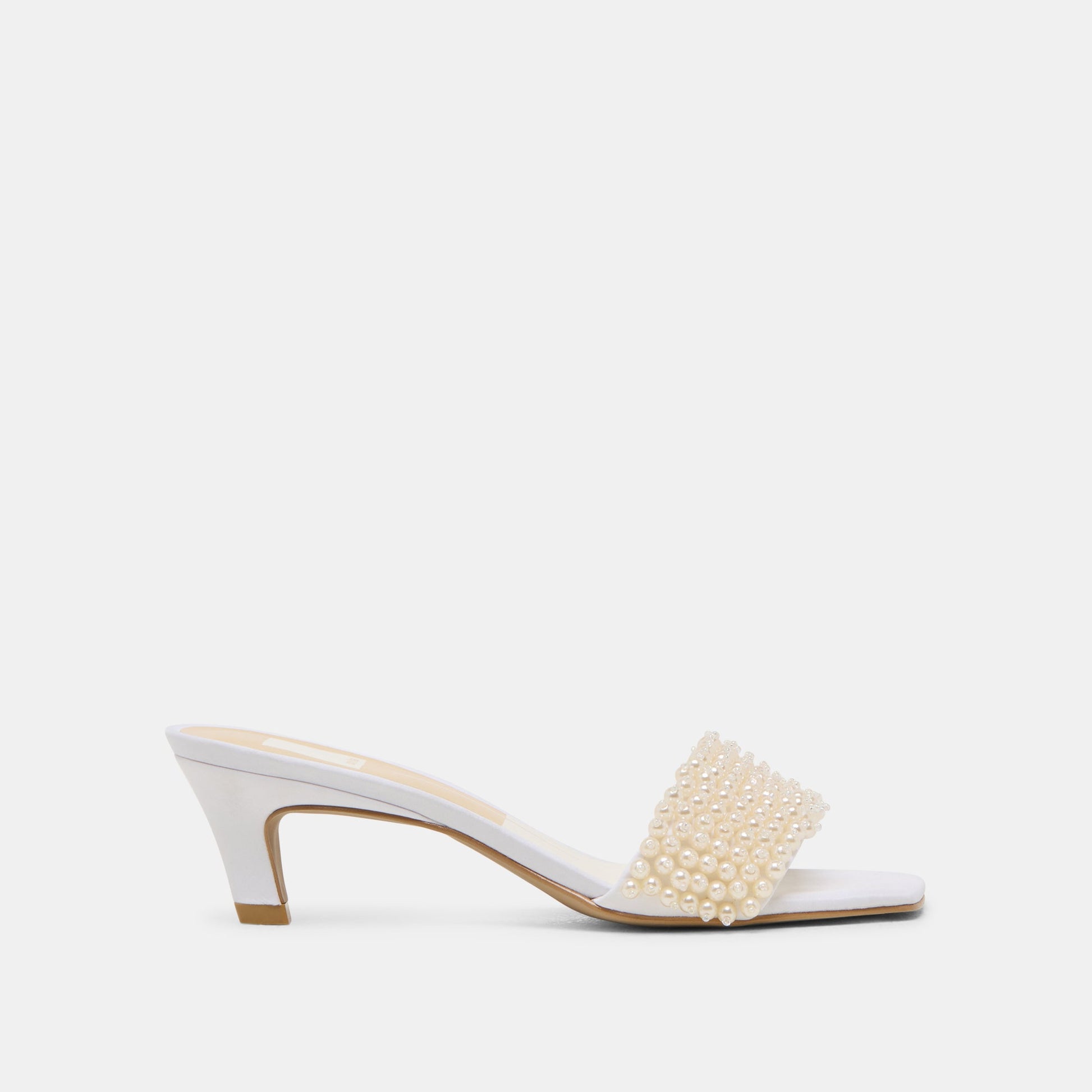 Rexa Pearl Off White Satin Heels Dolce Vita