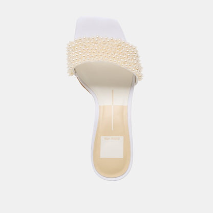 Rexa Pearl Off White Satin Heels Dolce Vita