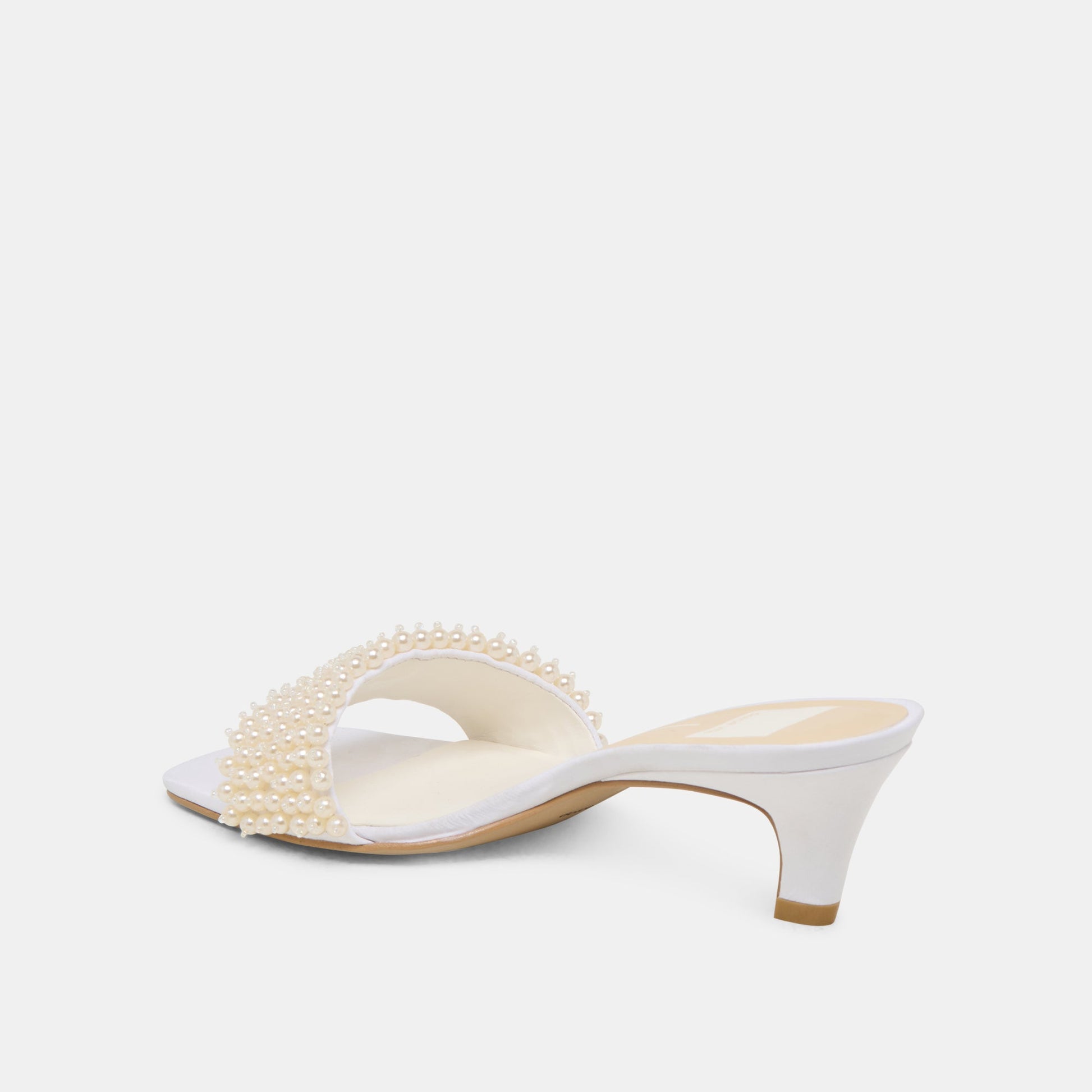 Rexa Pearl Off White Satin Heels Dolce Vita