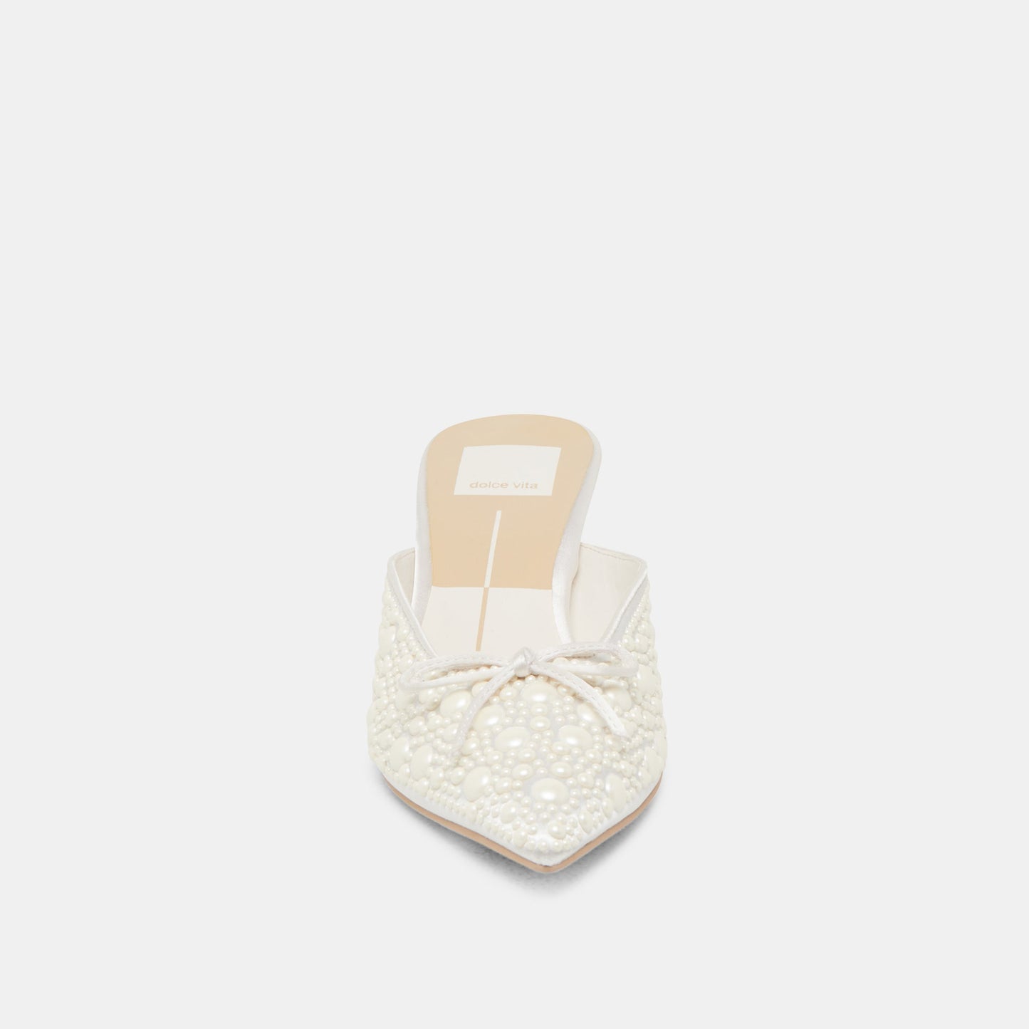 CLAYTN PEARL HEELS TRUE WHITE SATIN Dolce Vita