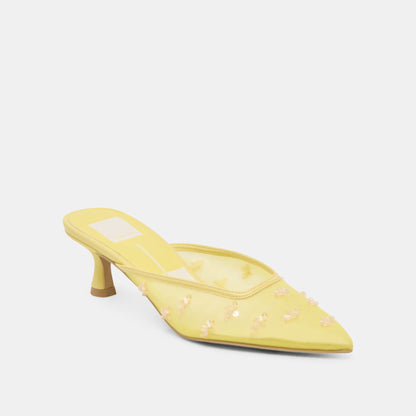 CLARA WIDE HEELS LEMON MESH Dolce Vita