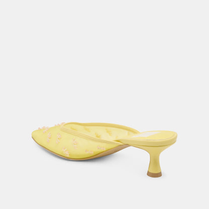 CLARA WIDE HEELS LEMON MESH Dolce Vita