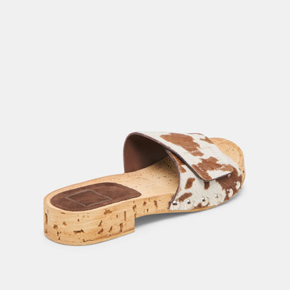 Sandy Cocoa Taurus Calf Hair Sandals Dolce Vita