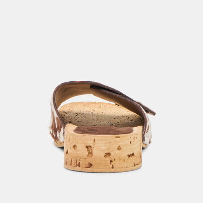 Sandy Cocoa Taurus Calf Hair Sandals Dolce Vita