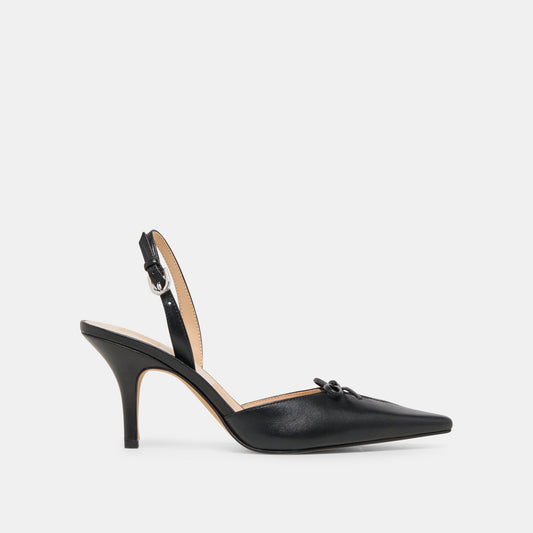 Hamya Black Leather Heels Dolce Vita