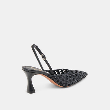 GLORIA HEELS BLACK WOVEN Dolce Vita