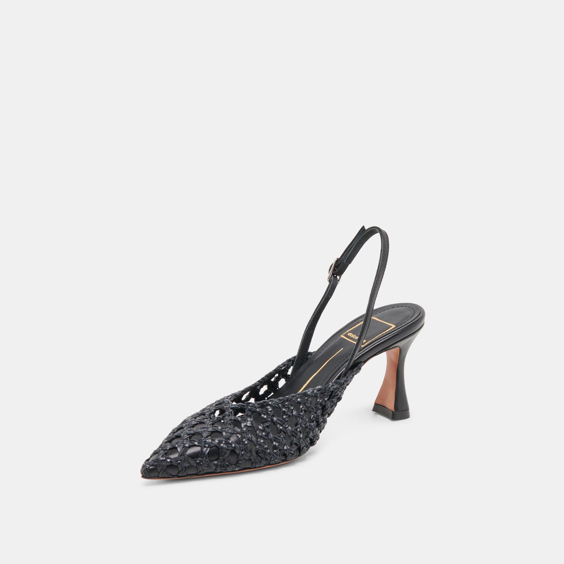 GLORIA HEELS BLACK WOVEN Dolce Vita