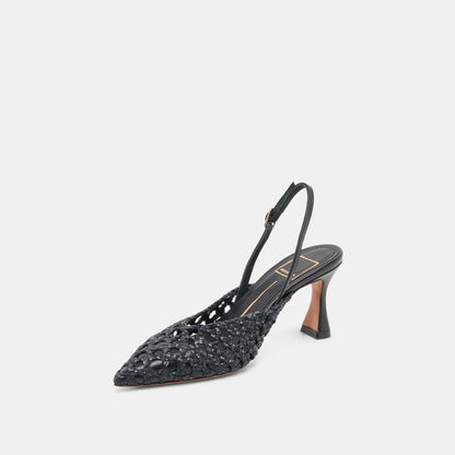 GLORIA HEELS BLACK WOVEN Dolce Vita