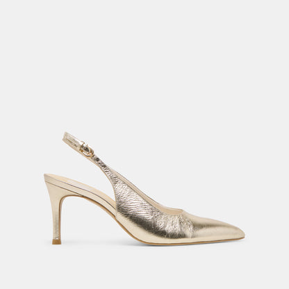 ELASI HEELS LIGHT GOLD CRINKLE PATENT Dolce Vita