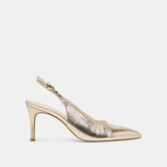 ELASI HEELS LIGHT GOLD CRINKLE PATENT Dolce Vita