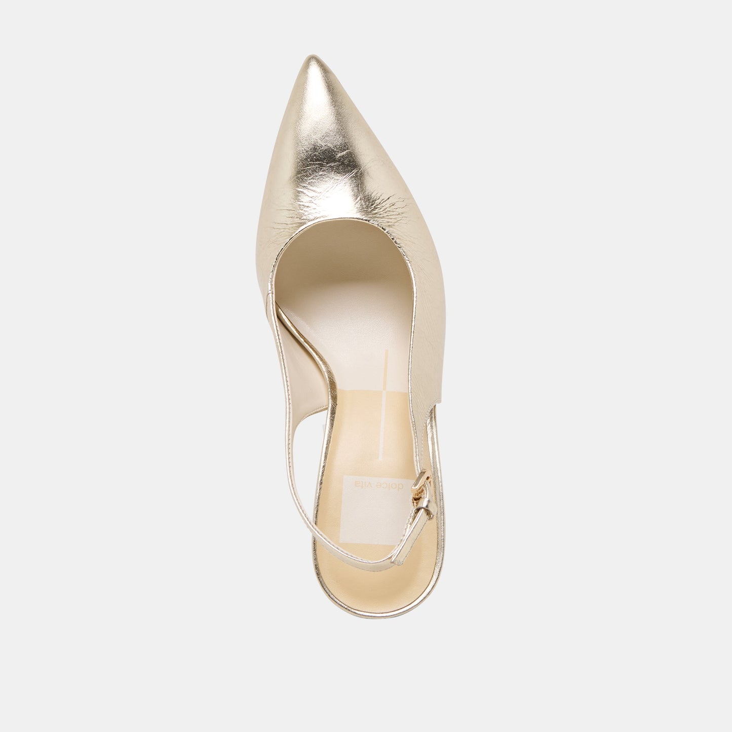 ELASI HEELS LIGHT GOLD CRINKLE PATENT Dolce Vita