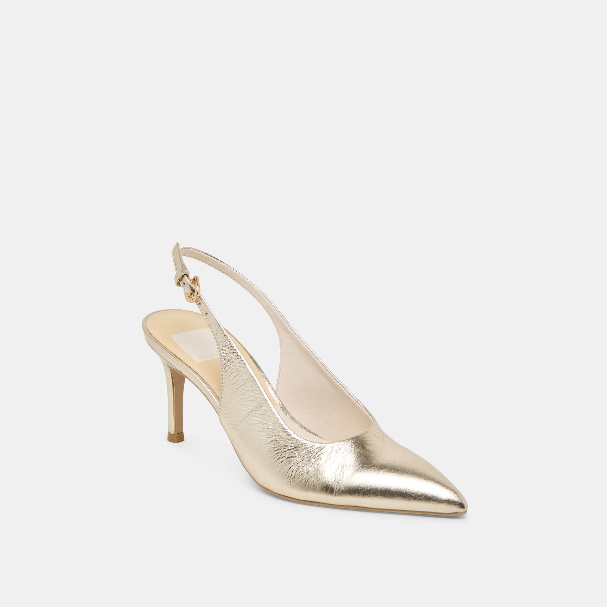 ELASI HEELS LIGHT GOLD CRINKLE PATENT Dolce Vita