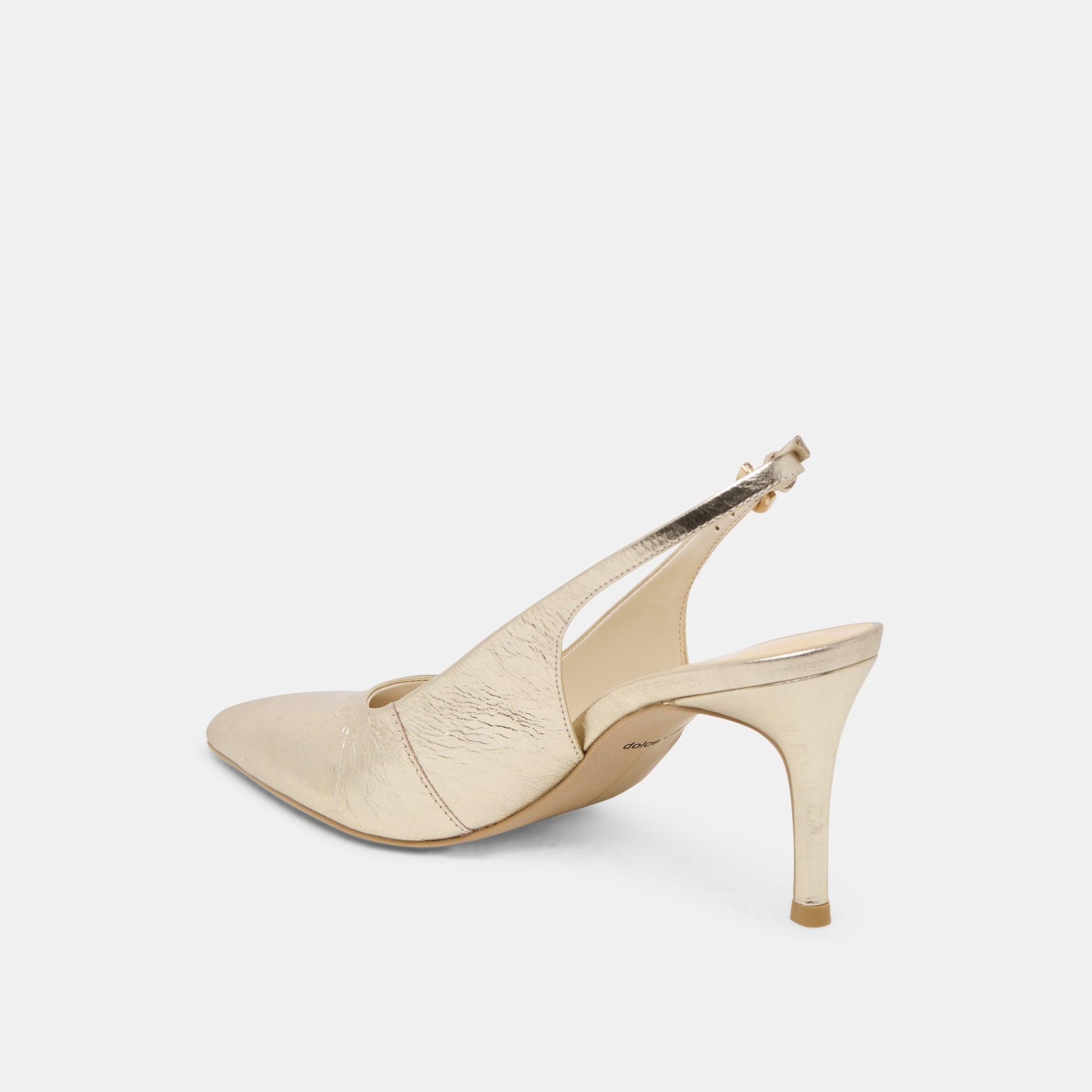 ELASI HEELS LIGHT GOLD CRINKLE PATENT Dolce Vita