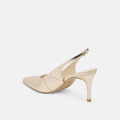 ELASI HEELS LIGHT GOLD CRINKLE PATENT Dolce Vita