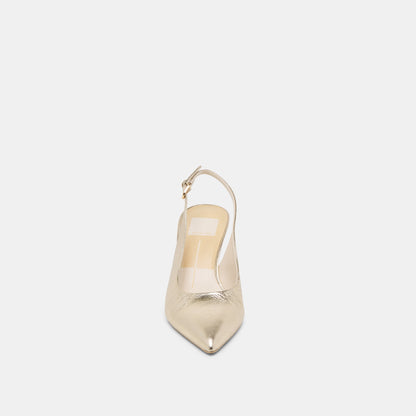 ELASI HEELS LIGHT GOLD CRINKLE PATENT Dolce Vita