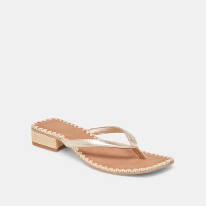 BARTY SANDALS GOLD METALLIC LEATHER Dolce Vita
