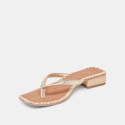 BARTY SANDALS GOLD METALLIC LEATHER Dolce Vita