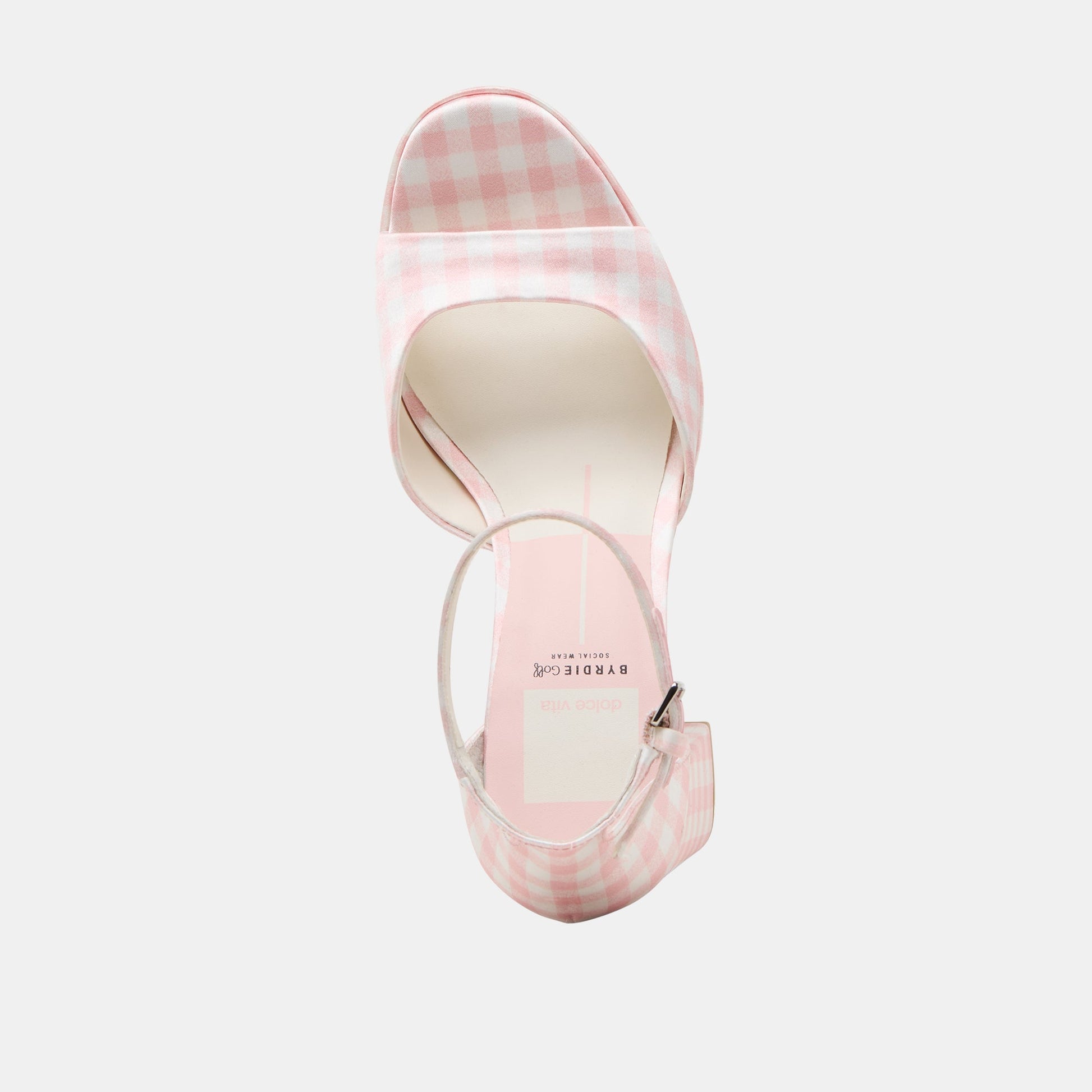 Pandro X Byrdie Golf Pink Plaid Gingham Wide Heels Dolce Vita