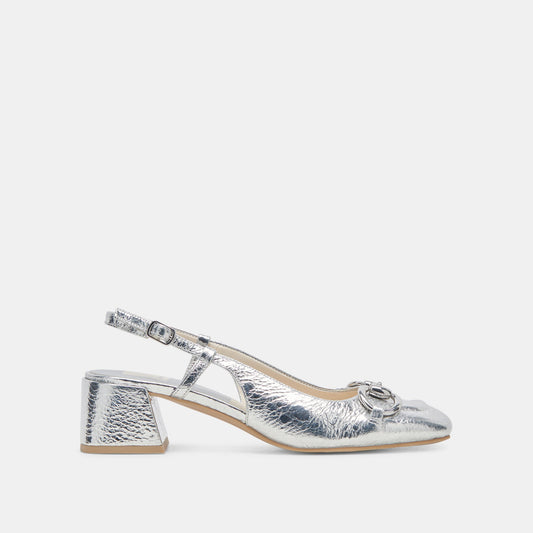 MELLI HEELS SILVER DISTRESSED LEATHER Dolce Vita