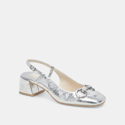 MELLI HEELS SILVER DISTRESSED LEATHER Dolce Vita