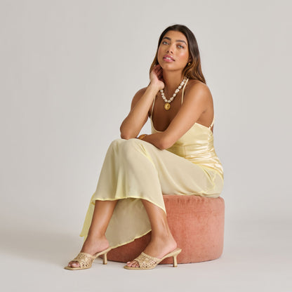 MAYLAH HEELS LIGHT GOLD MACRAME Dolce Vita