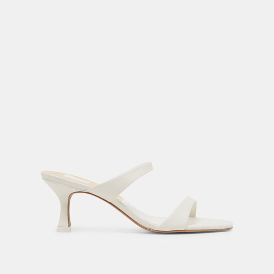 Genora Wide White Leather Heels Dolce Vita