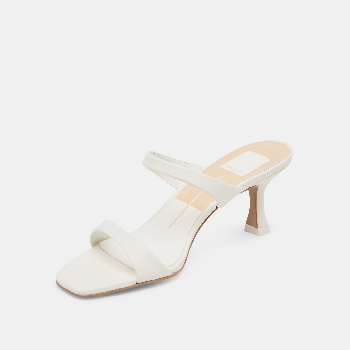 Genora Wide White Leather Heels Dolce Vita