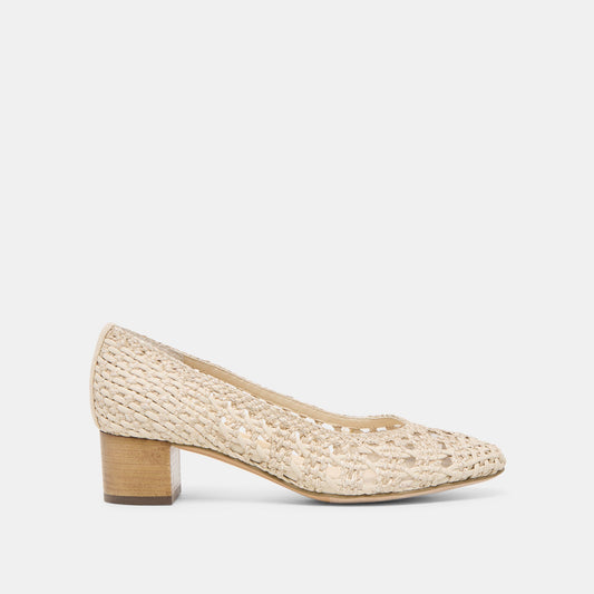 Lula Ivory Multi Woven Raffia Heels Dolce Vita
