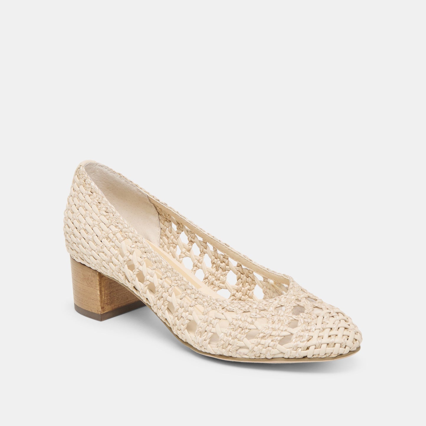 Lula Ivory Multi Woven Raffia Heels Dolce Vita