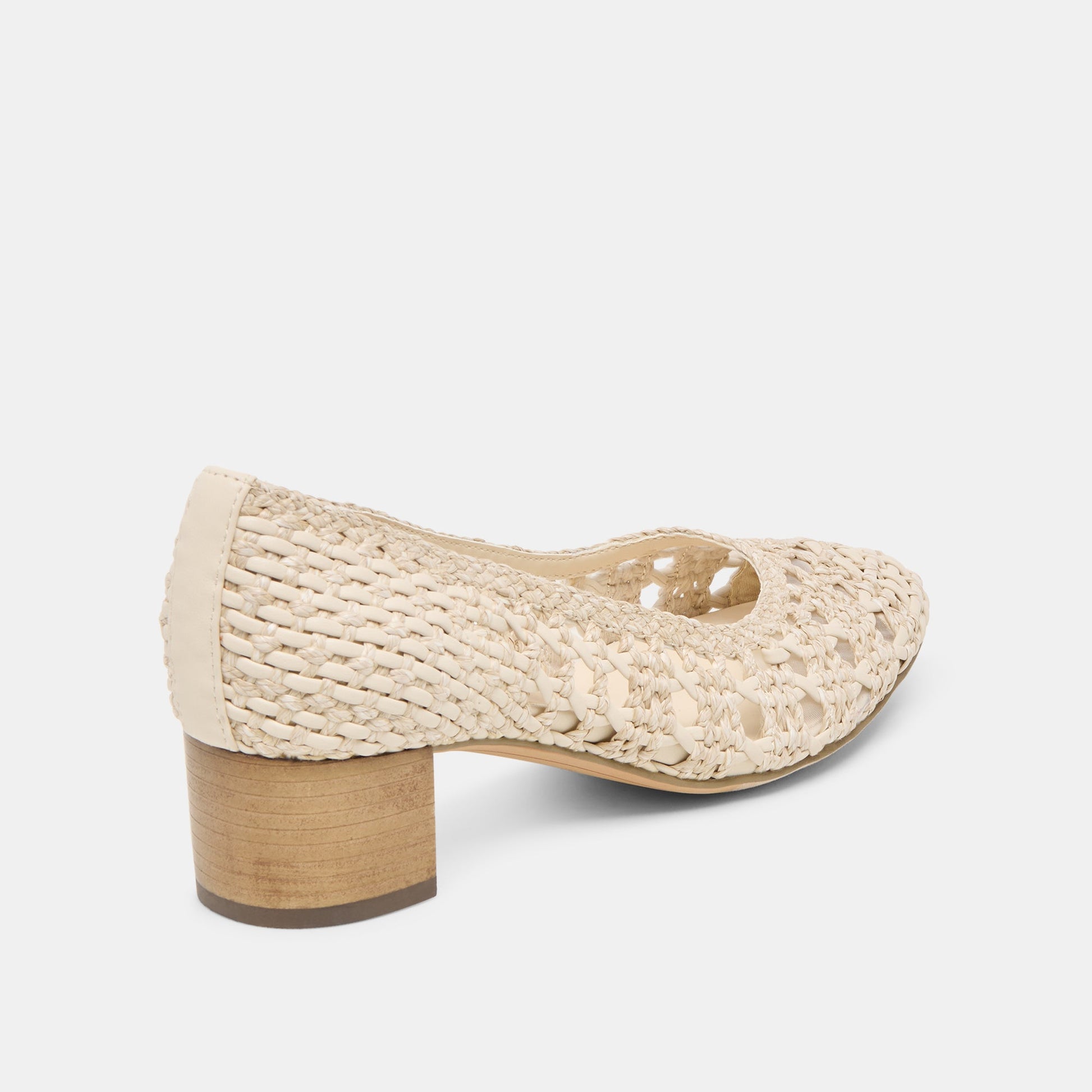 Lula Ivory Multi Woven Raffia Heels Dolce Vita