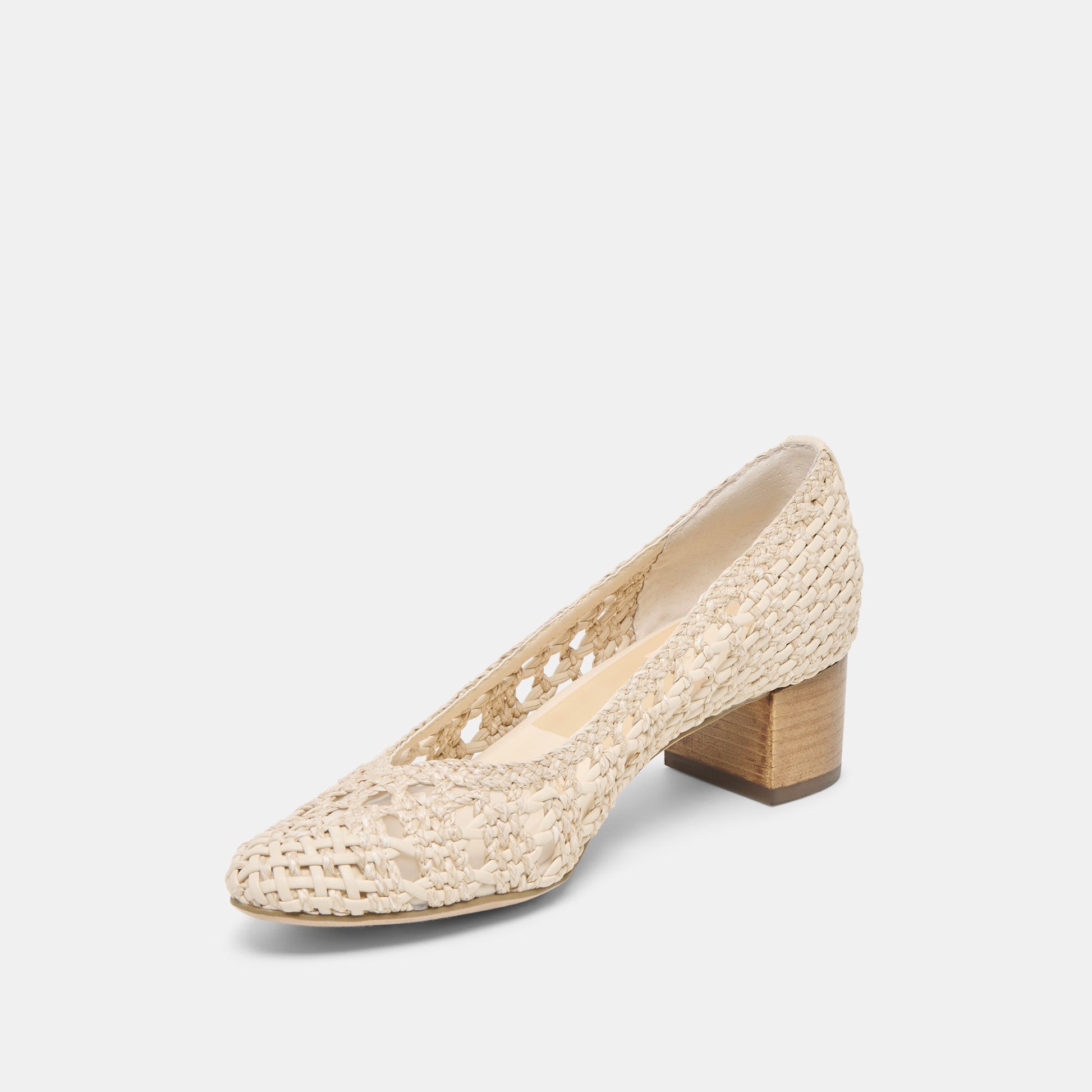 Lula Ivory Multi Woven Raffia Heels Dolce Vita