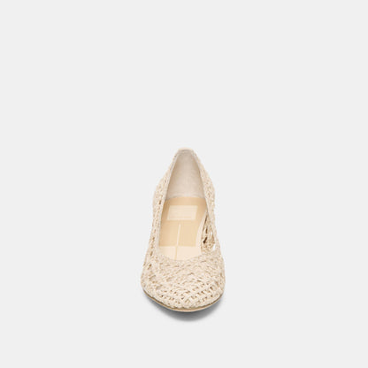 Lula Ivory Multi Woven Raffia Heels Dolce Vita